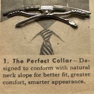 Silver Tie Clip vintage 1950s